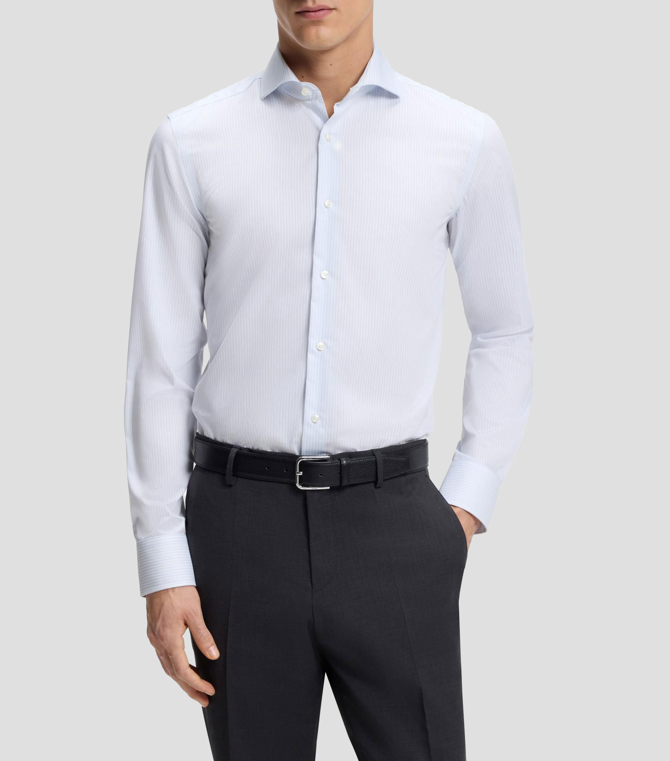 Camisa slim en algodón que no se arruga Hombre